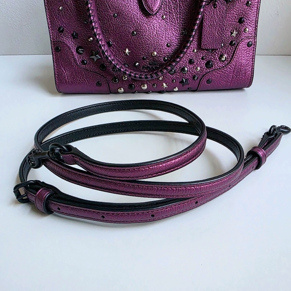 Coach Mercer 24 Star Rivets Metallic Purple - Picture 12 of 16
